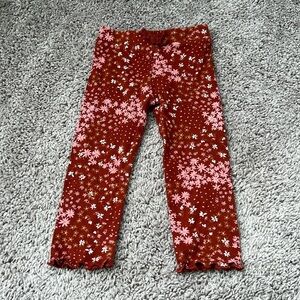 The Children's Place Copper Red Floral Legging Pants Ruffle Bottom